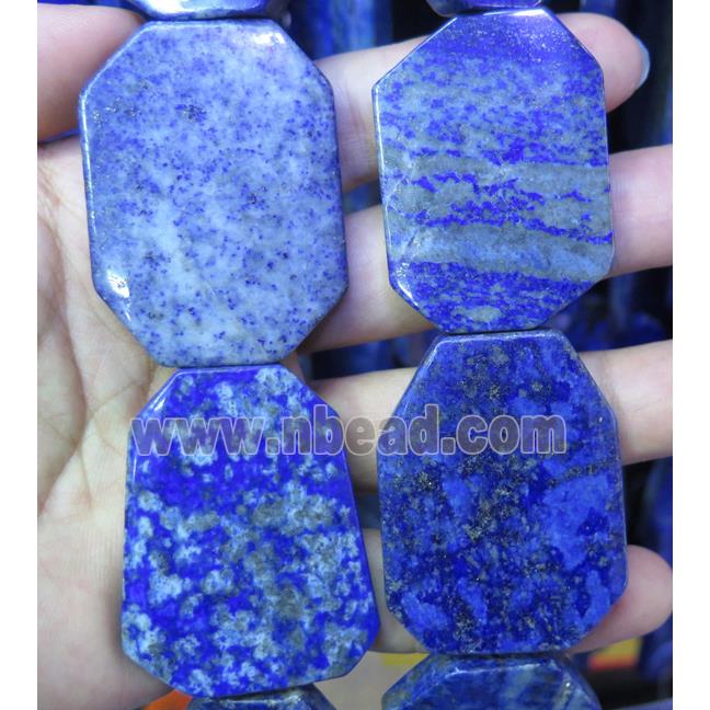 lapis lazuli slice beads, freeform, blue
