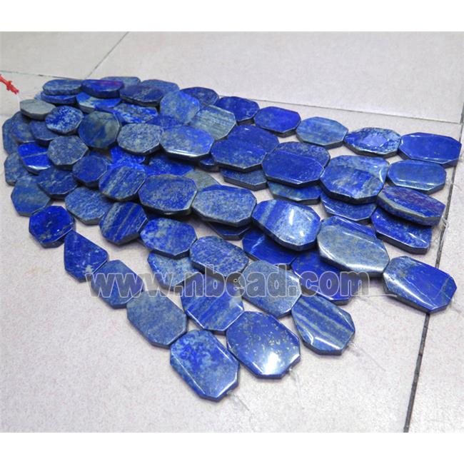 lapis lazuli slice beads, freeform, blue