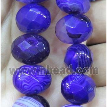 lavender stripe agate beads, faceted oval