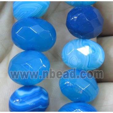 blue stripe agate beads, faceted oval