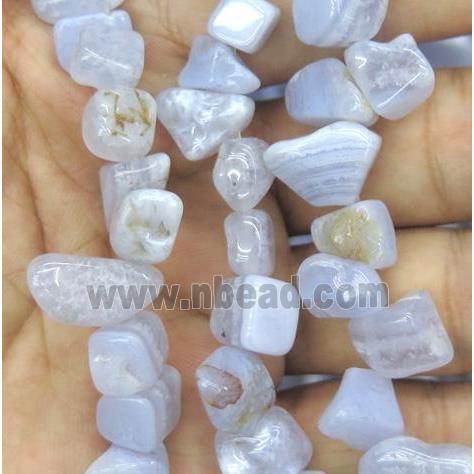 blue lace Agate chip beads, freeform