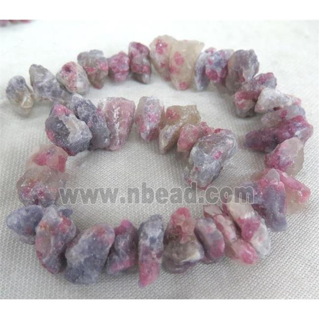 pink tourmaline chip beads, freeform nugget