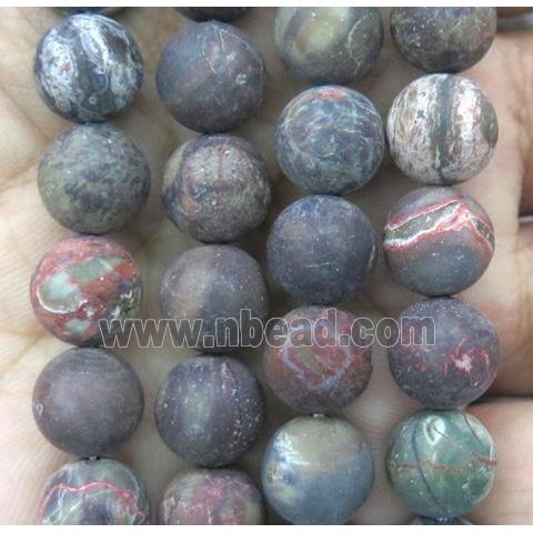 matte round Ocean Jasper beads