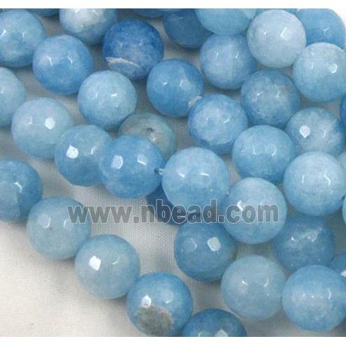 blue sponge quartz beads, faceted round