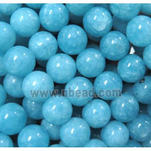 blue sponge quartz beads, round