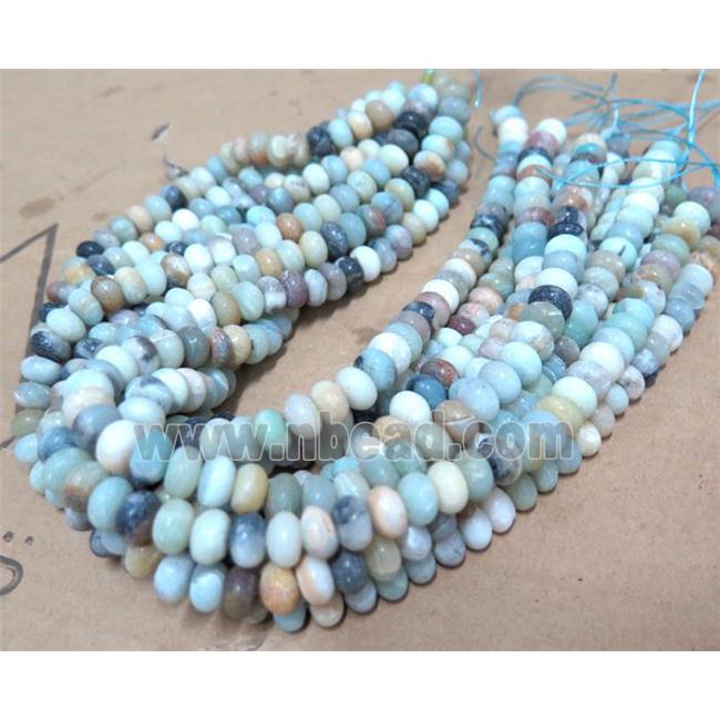 matte rondelle Amazonite beads