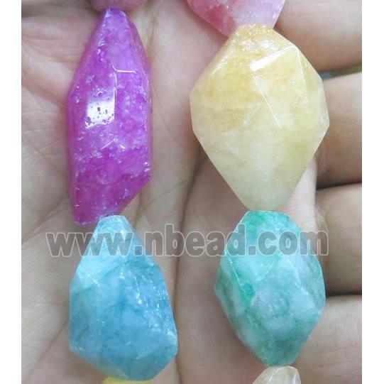 mixed gemstone beads, faceted freeform