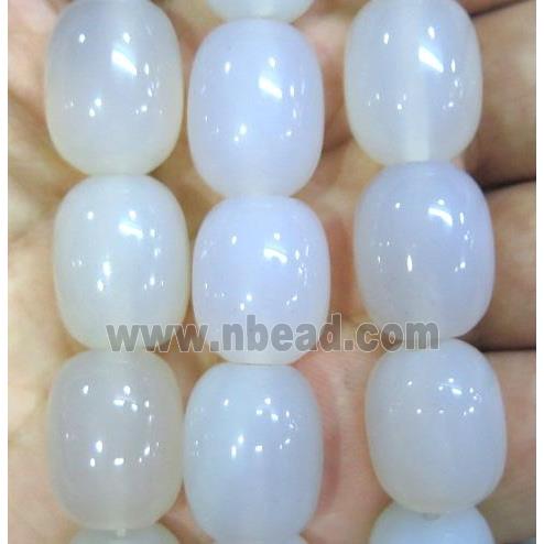 white agate barrel beads