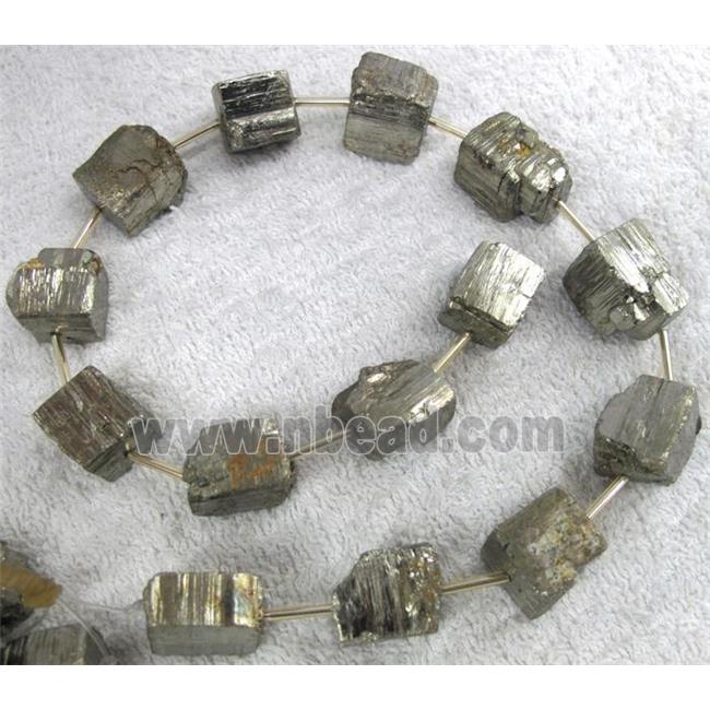 Pyrite nugget beads, cube