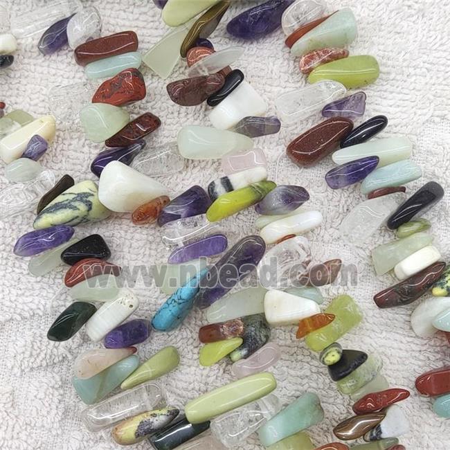 mixed gemstone bead chips, freeform