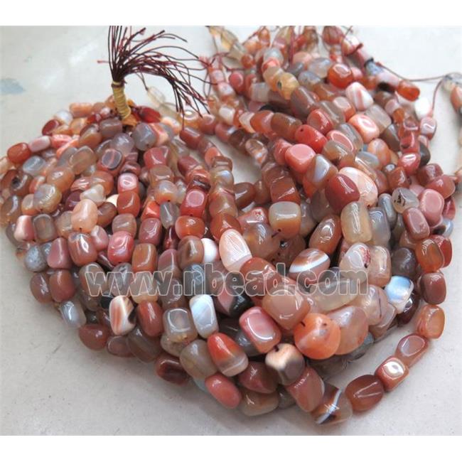 red agate bead, freeform