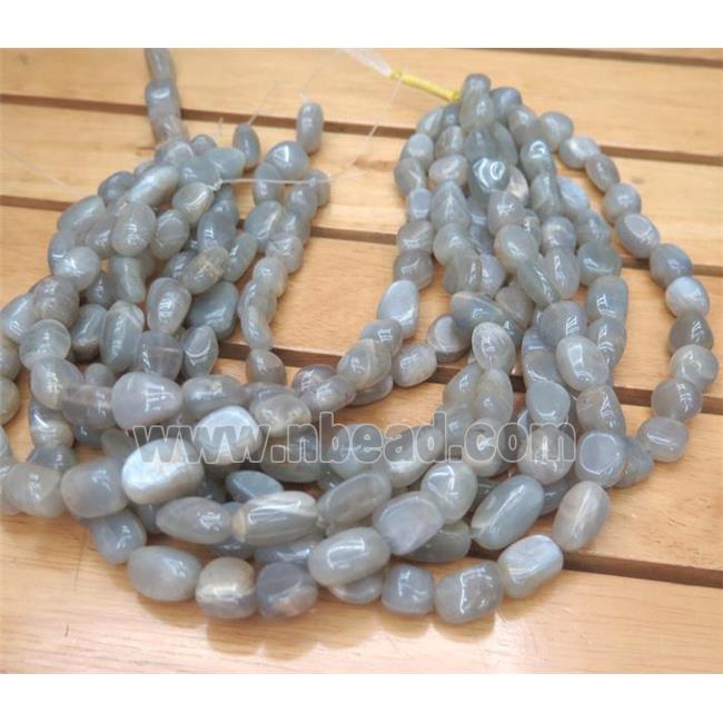 grey moonstone bead, freeform