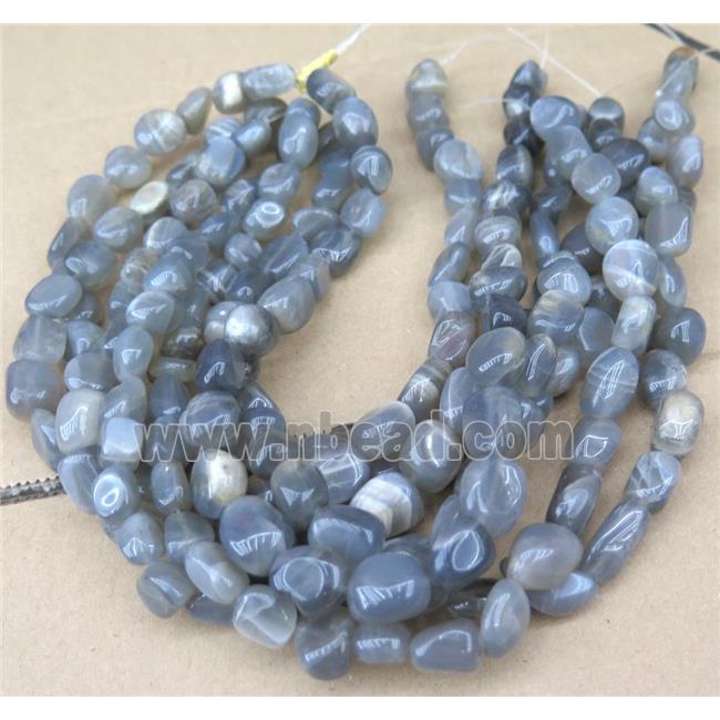 grey moonstone beads, freeform