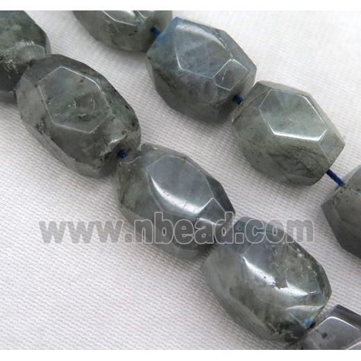 Labradorite bead, faceted freeform