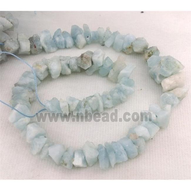 Aquamarine beads chip, freeform, blue