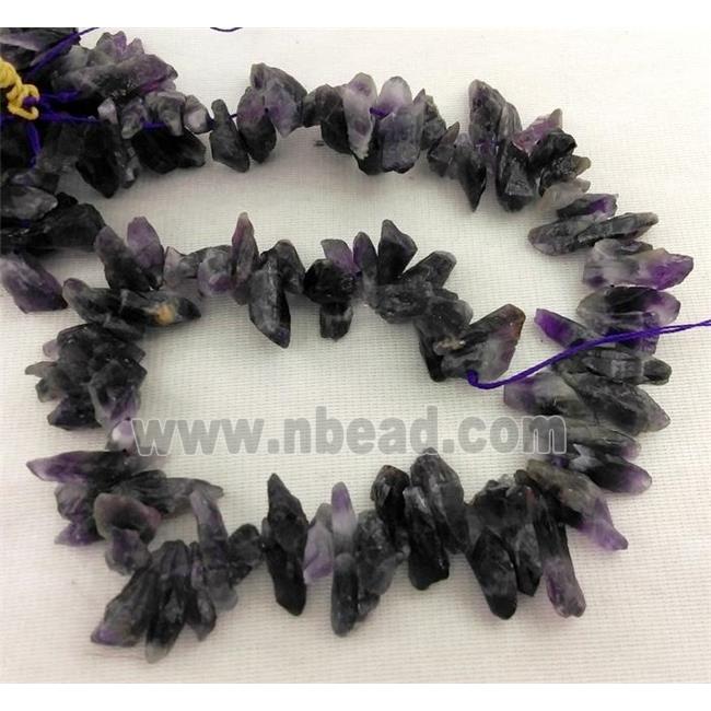 dogtooth Amethyst chip beads, dark-purple, freeform