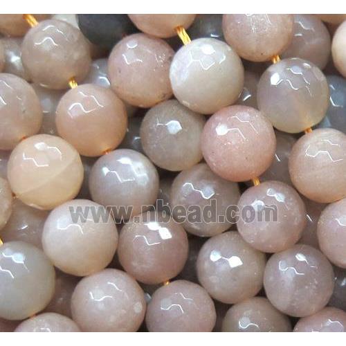 faceted round MoonStone Beads, AA-Grade