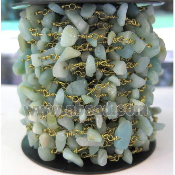 Amazonite chip bead rosary chain