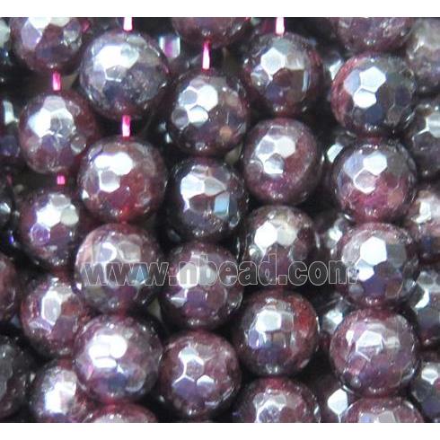 Natural garnet beads, faceted round