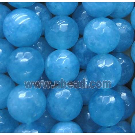 blue sponge quartz bead, faceted round