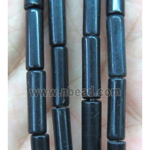 black jade tube beads