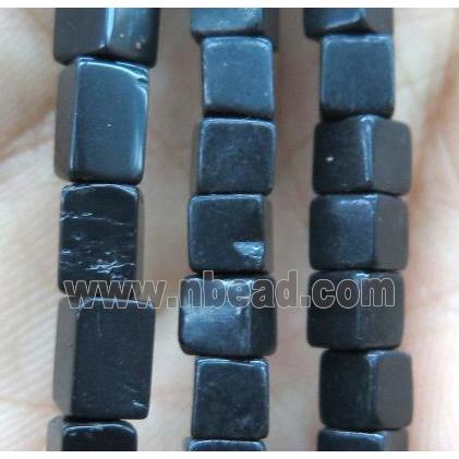 black jade cube beads