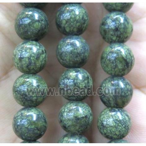 round Green Lace Jasper beads