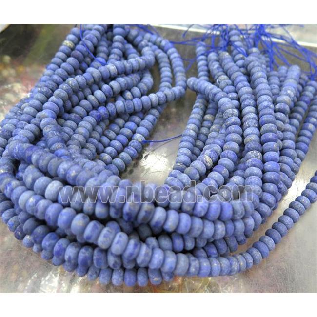 matte lapis lazuli bead, rondelle