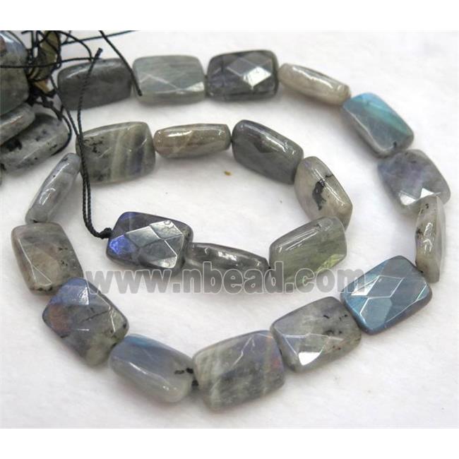 Labradorite beads, faceted rectangle