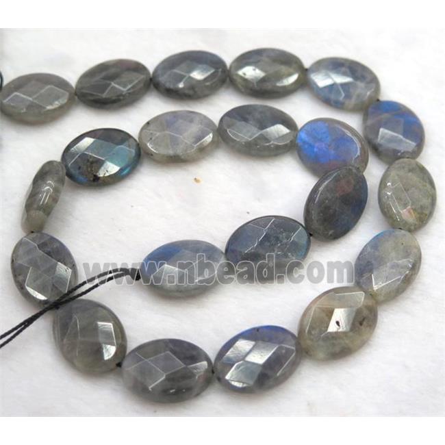 Labradorite bead, faceted oval