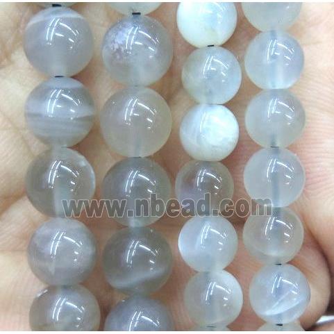 grey Moonstone Beads, round, A grade