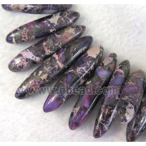 Imperial Jasper Beads for necklace, stick, purple