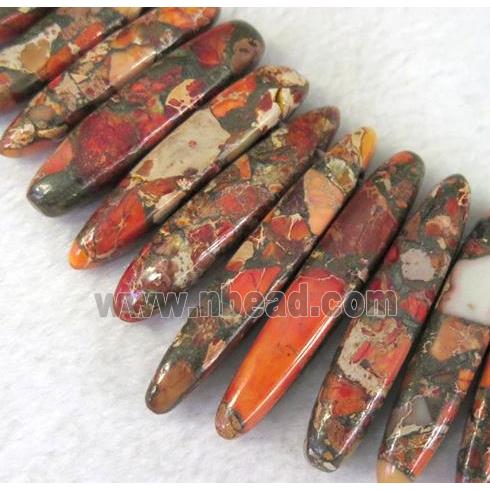 Imperial Jasper Beads for necklace, stick, orange