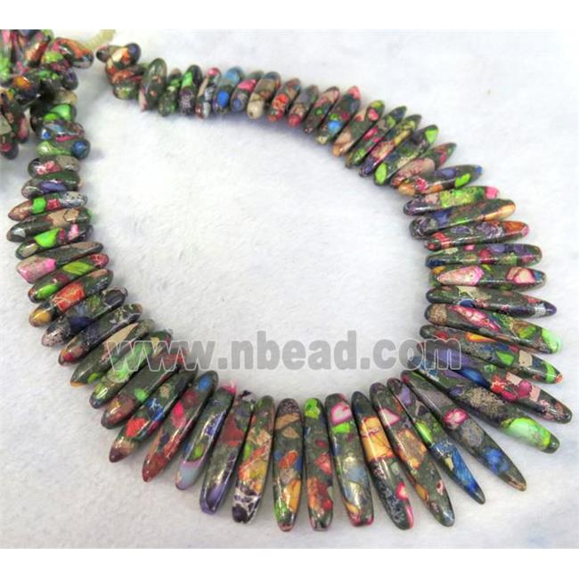 Imperial Jasper Beads for necklace, stick, colorful