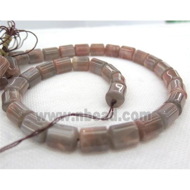 pink MoonStone bead, 3faces tube