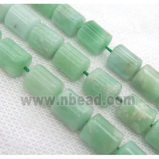 green Burman Chrysoprase beads, 3faces tube
