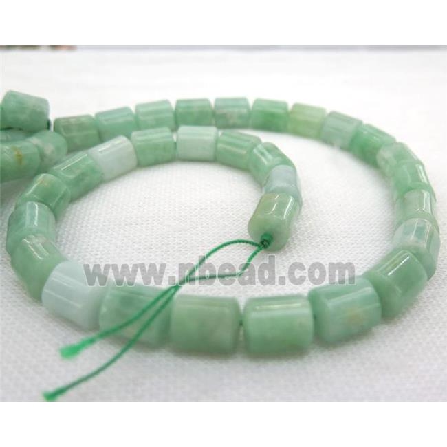 green Burman Chrysoprase beads, 3faces tube