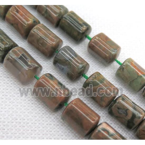 Rhyolite beads, 3faces tube