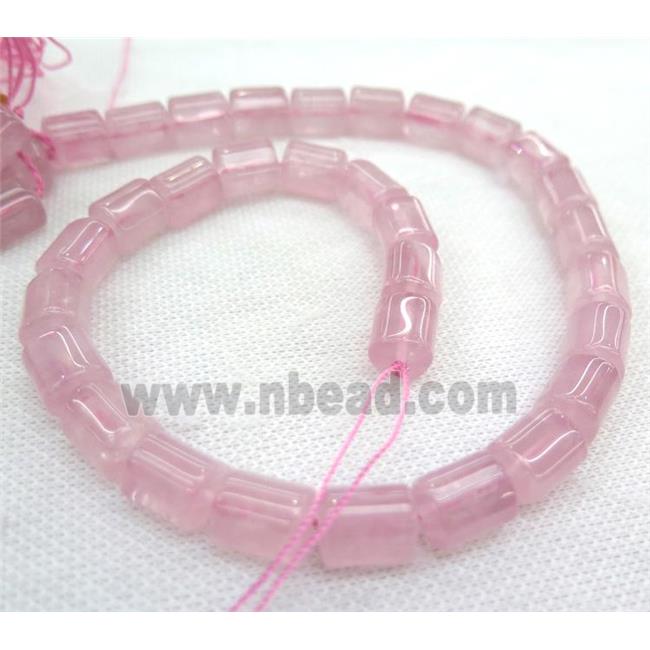 rose quartz beads, 3faces tube