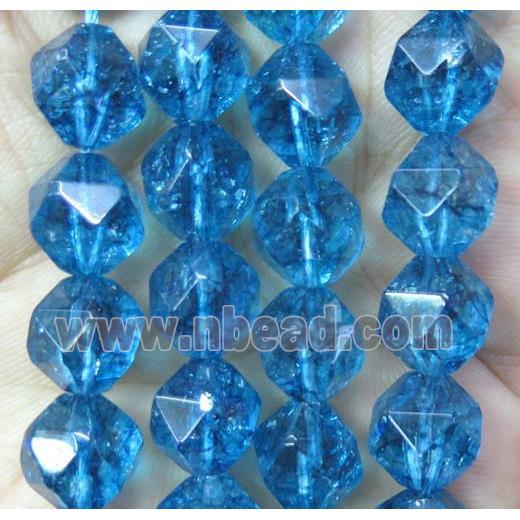 Blue Topaz Beads, faceted round ball