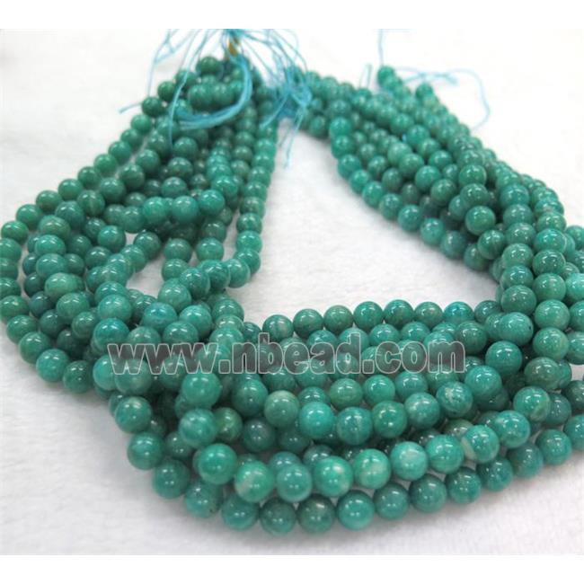 Natural Russian Amazonite Beads Smooth Round