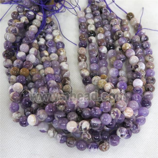 Dogtooth Amethyst beads, round