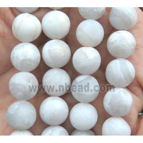 round matte White Crazy Agate Beads