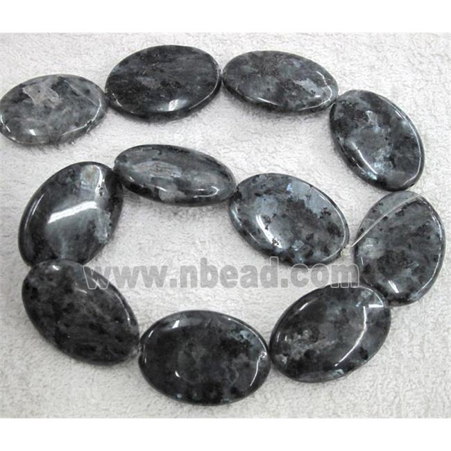 Labradorite bead, flat oval