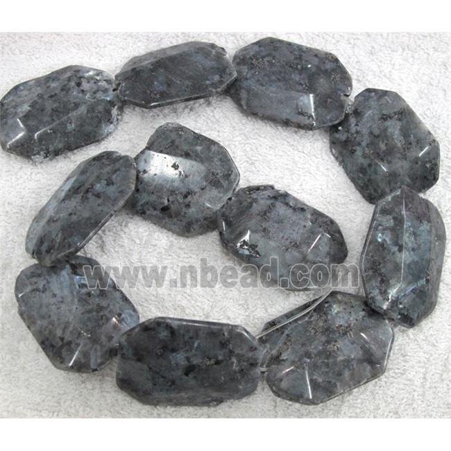 Labradorite bead, faceted rectangle