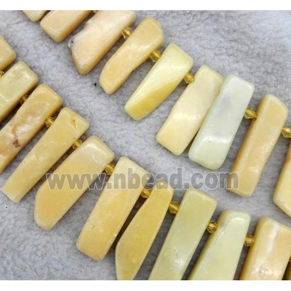 Lemon jade collar beads, stick, yellow