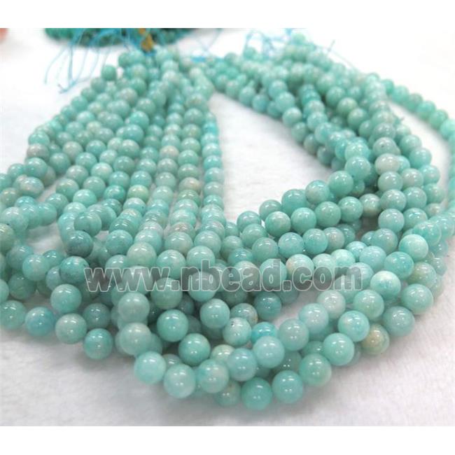 round amazonite beads, green