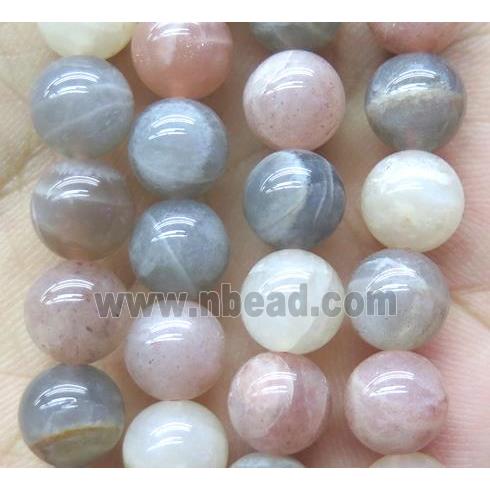round Moonstone bead, multi-color, A-grade