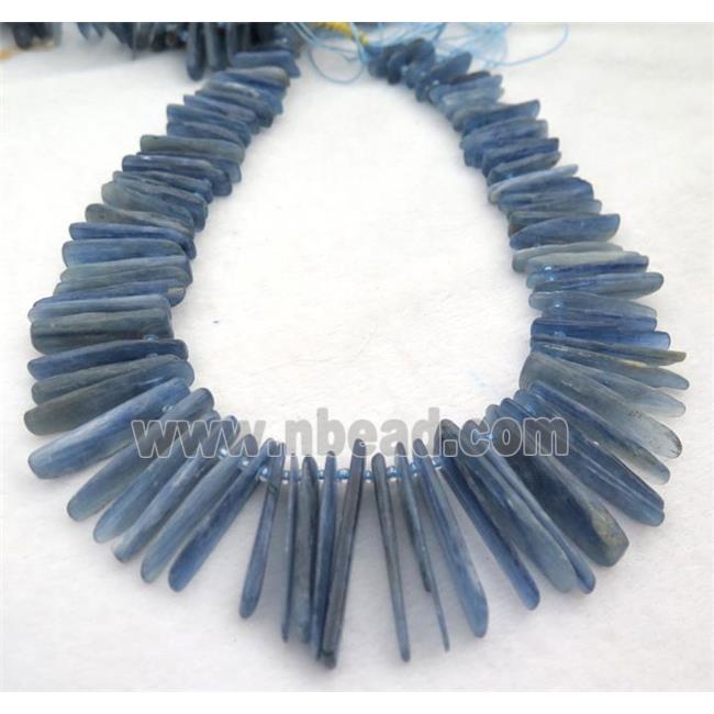 kyanite collar beads, stick, blue