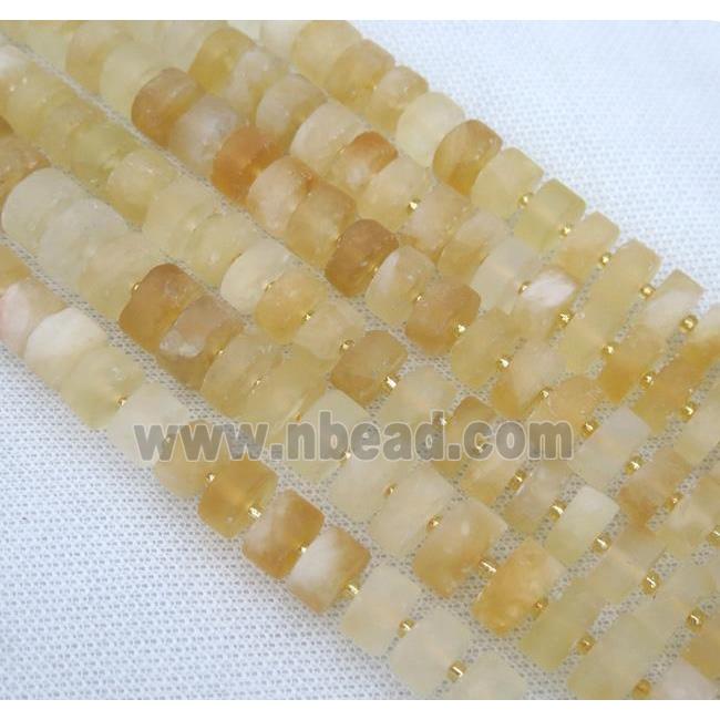 matte Citrine heishi beads, yellow